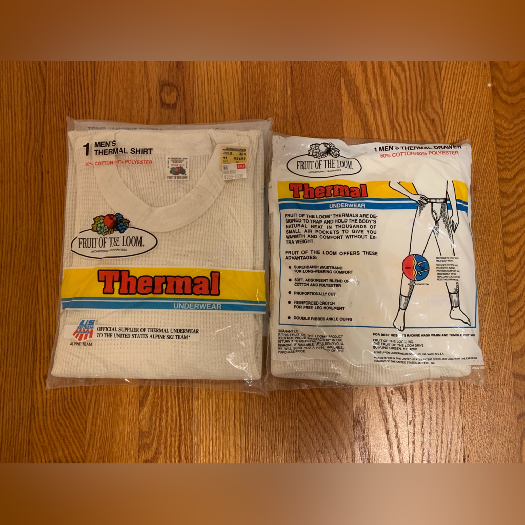 Brand New Vintage 1970s80s Fruit Of The Loom Thermal Set